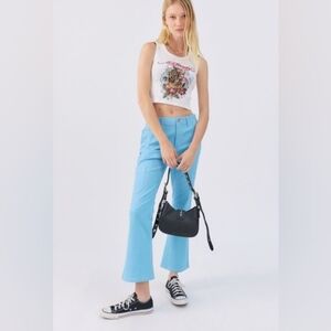 New BDG Lia Twill Robin Egg Blue Carpenter Retro Look Flare Leg Jeans sz6